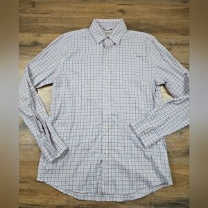Faherty Brand Shirt Mens Medium Pink/Blue Gingham Stretch Button Down Casual